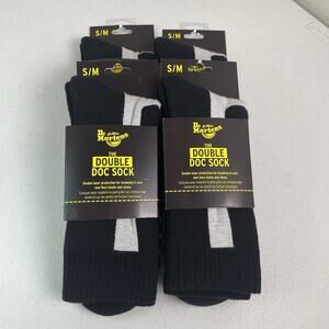 4 Dr Martens S/M NEW The Double Sock Pair Men 3-8 Women 4-9 Black & White